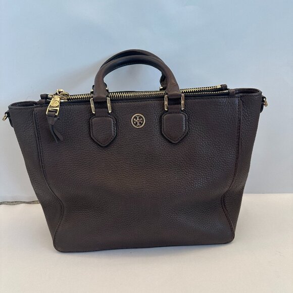 Tory Burch Handbags - Tory Burch large Leather Tote Bag - Brown
